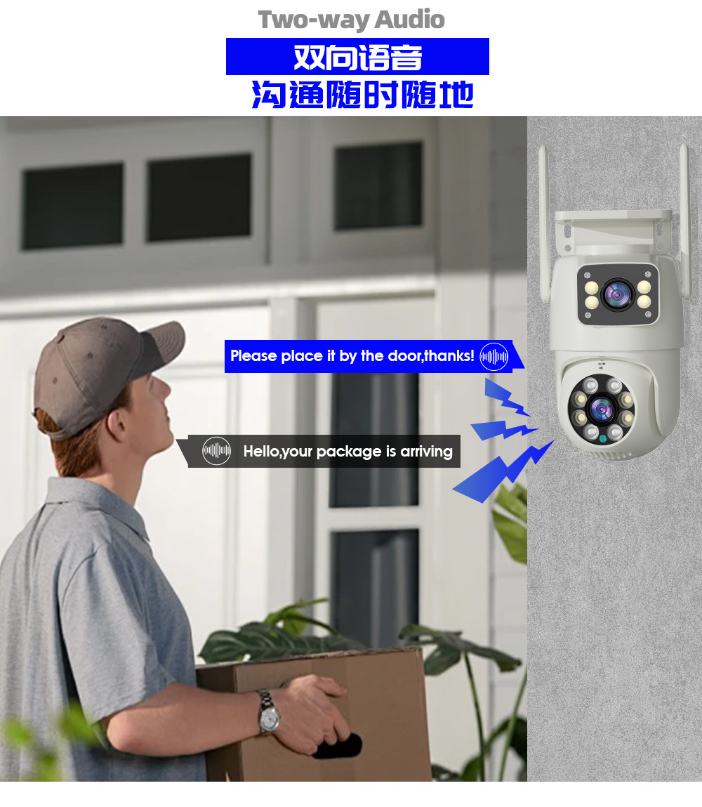 Tuya Smart-WiFi-Kamera mit Nachtsicht und Gegensprechanlage