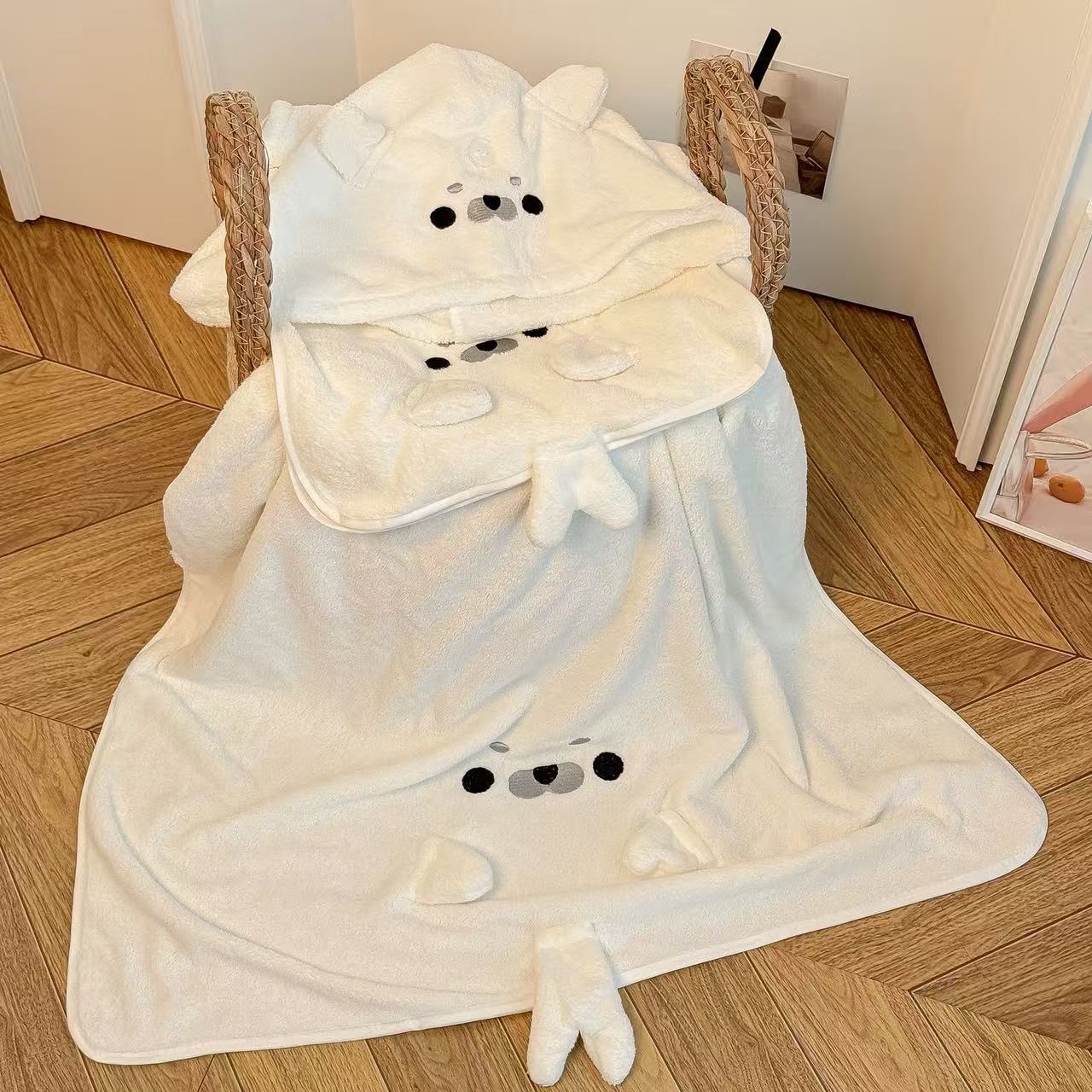 Cartoon Seal Baby Bath Towel Set 3-Piece Strong Water Absorption Quick-Dry Non-Shedding Household Dormitory Face Towel
