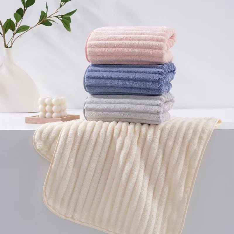 Coral fleece bath towel set, 2-3 pieces, quick-dry