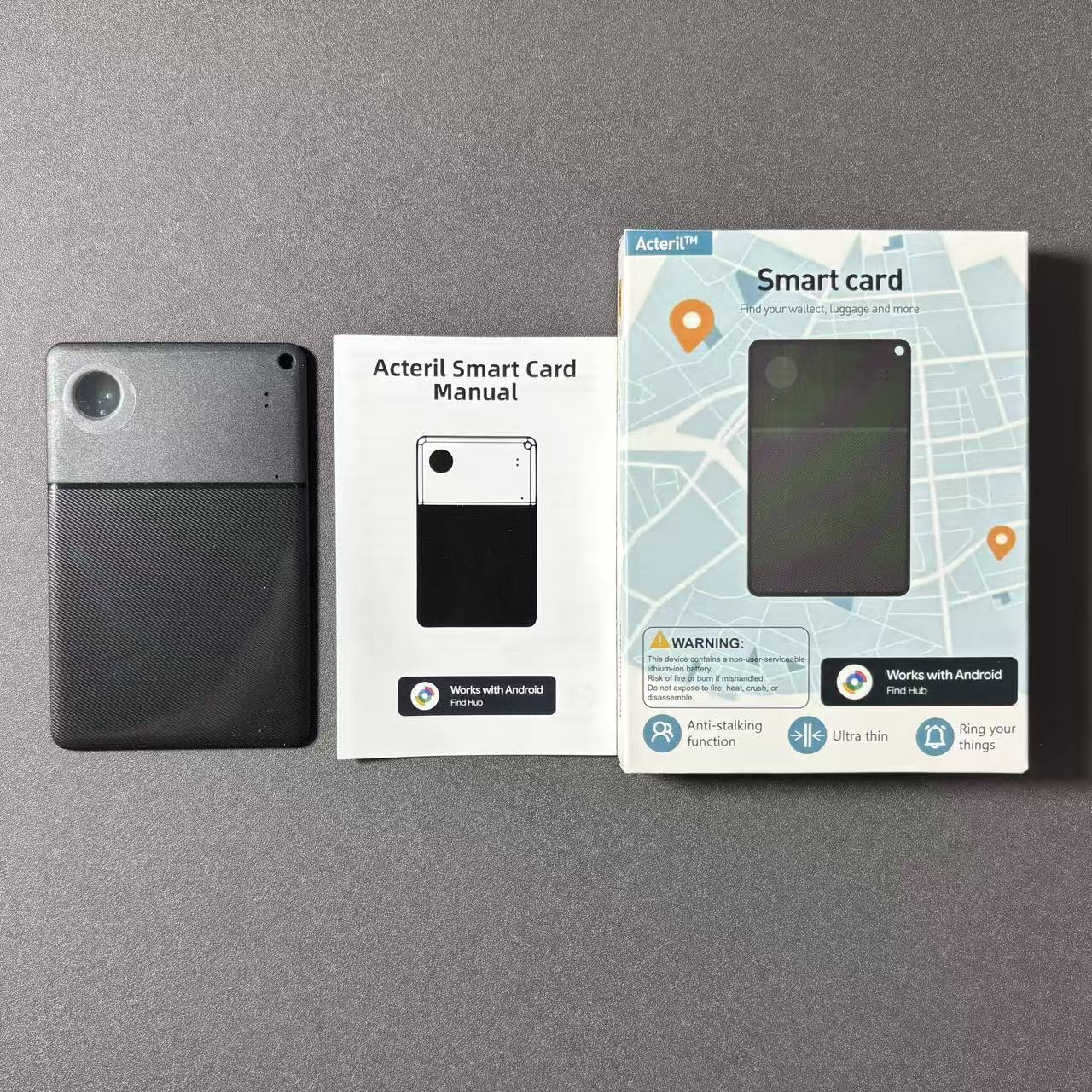 Ultraflaches Portemonnaie mit GPS-Tracker