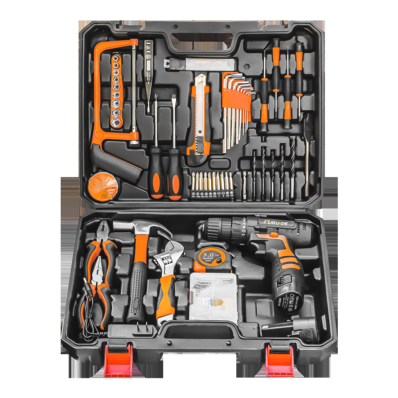 Multi-function cordless drill with lithium battery and tool kit