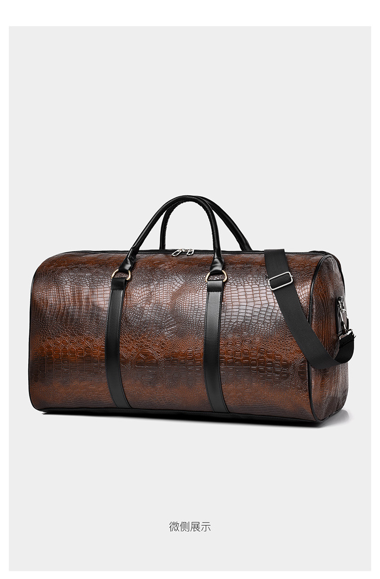 Men's travel bag, crocodile pattern, outdoor sports