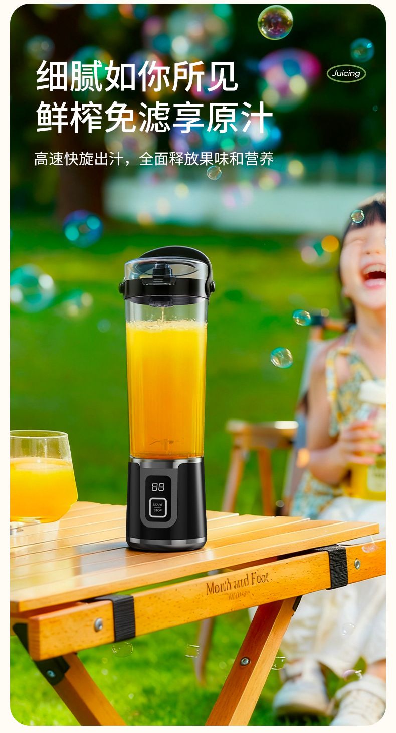 USB rechargeable juicer with ice crusher, portable