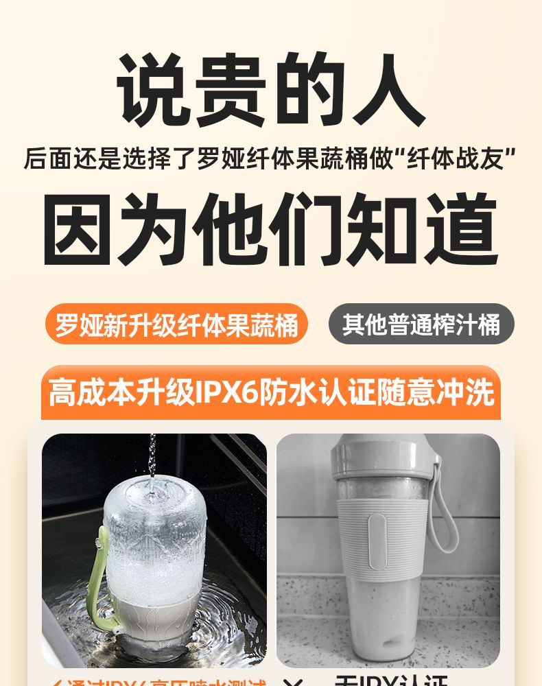 Fruit juicer, portable, large capacity
