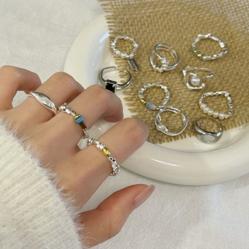 Damen-925er Silber koreanischer verstellbarer Ring, Nischendesign