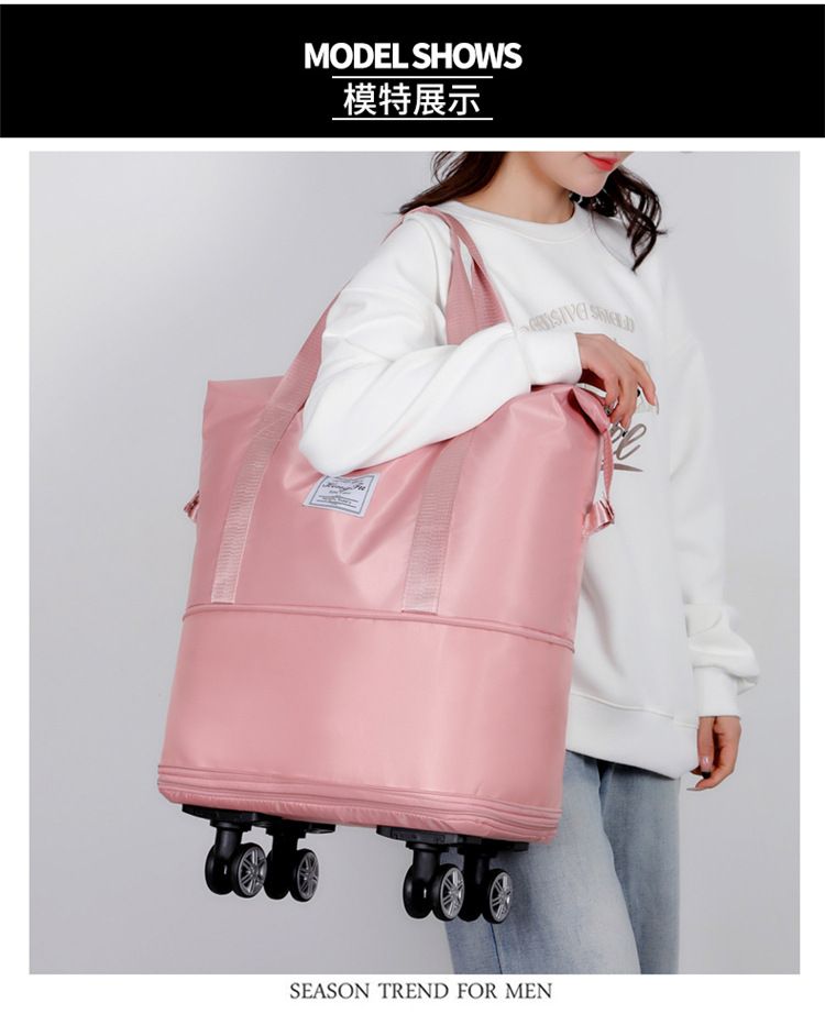 Expandable travel bag, wheeled, foldable, large capacity