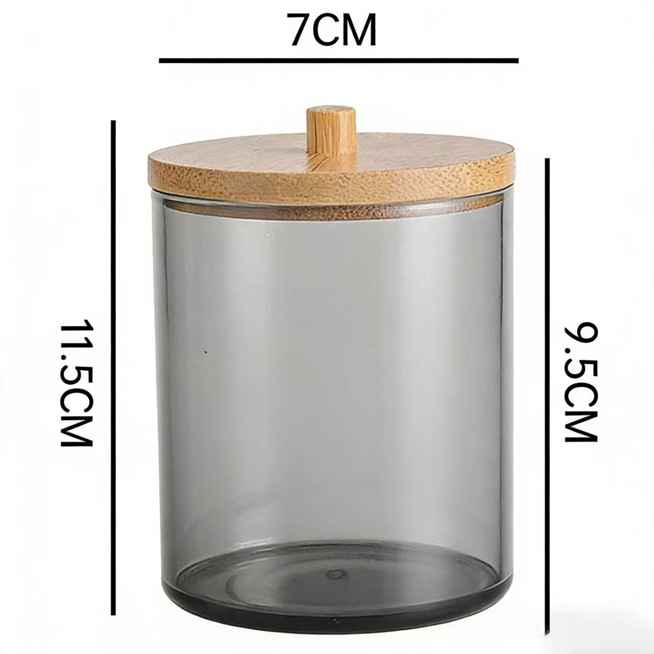 Acrylic Cotton Swab Storage Box, Transparent Gray Stackable Cosmetics Organizer