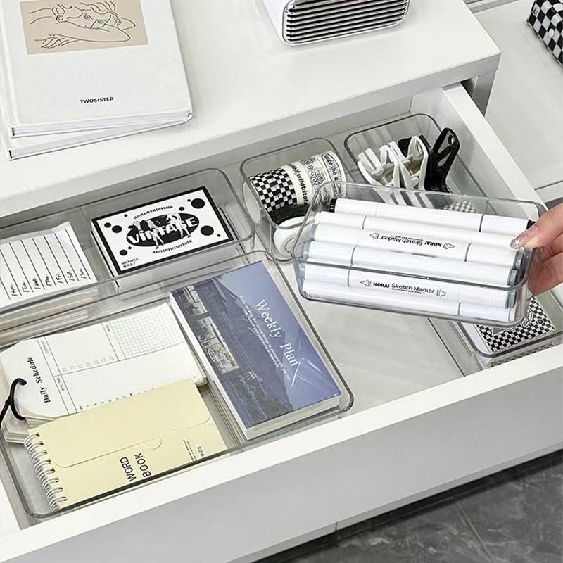 Transparente Kunststoff-Aufbewahrungsbox Schreibtisch-Organizer