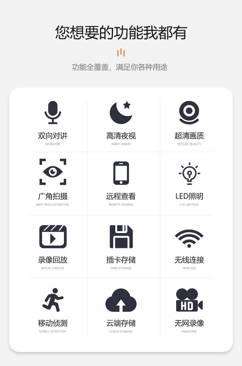 A9 WiFi ağ kamerası, kablosuz akıllı HD uzaktan izleme