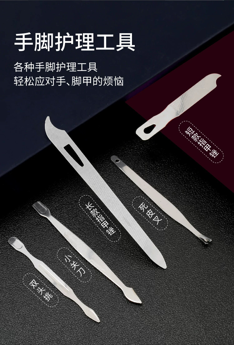 Stainless steel 19-piece nail care kit