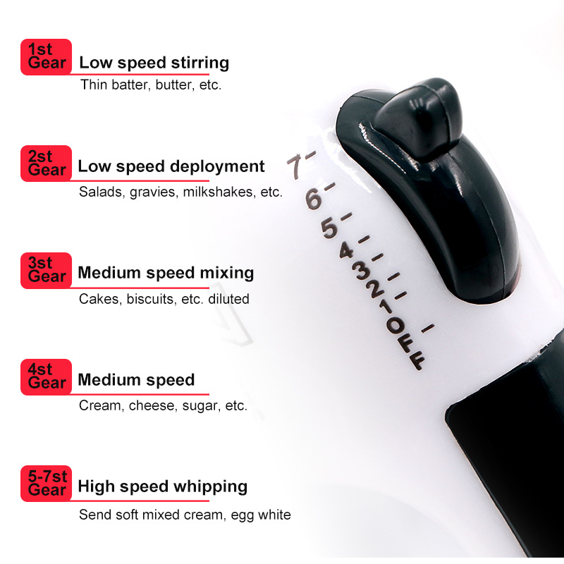 7-speed electric hand mixer, portable, handheld