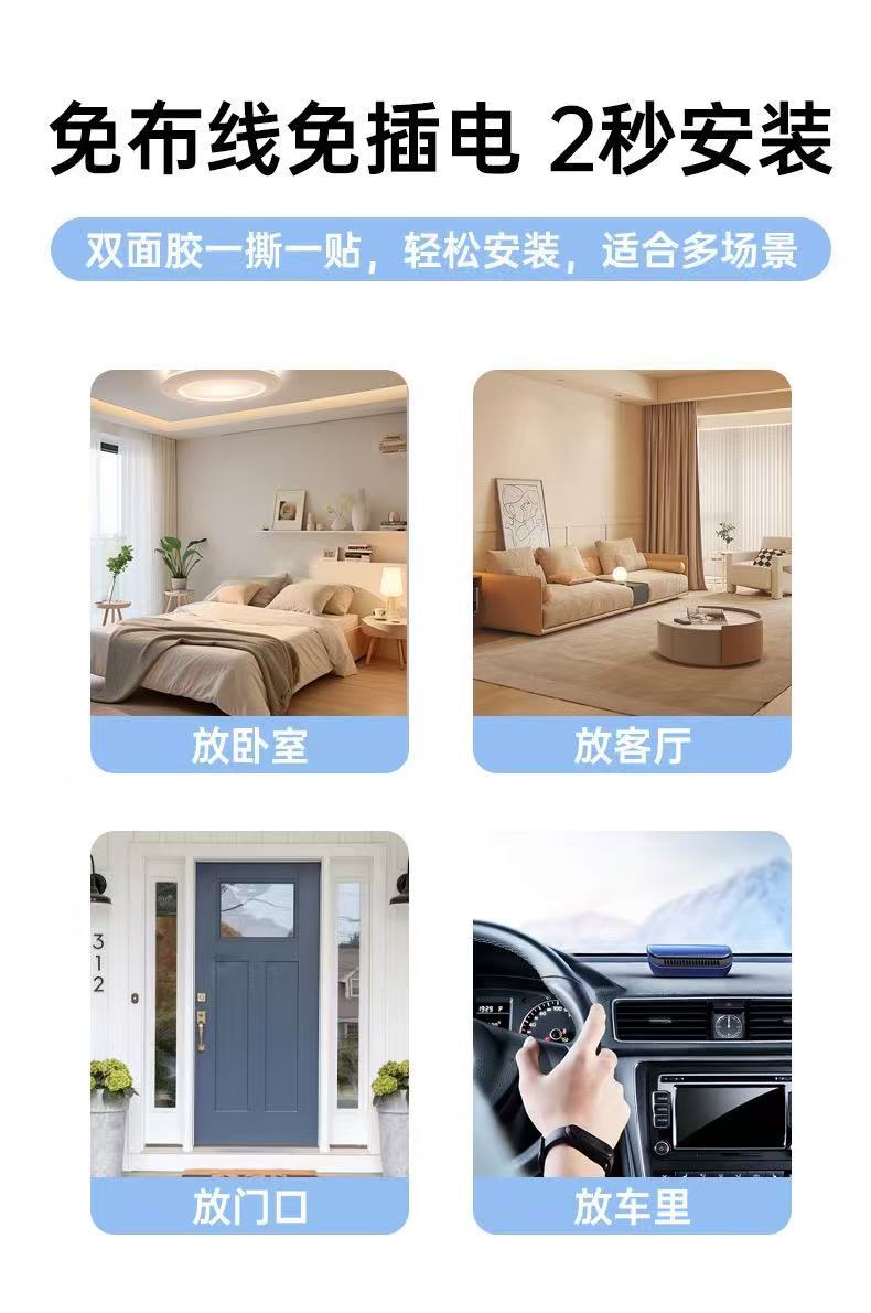 WiFi-Smart-Home-Kamera, Weitwinkel, Nachtsicht, HD