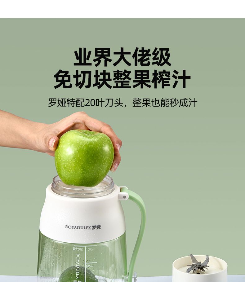 Fruit juicer, portable, large capacity