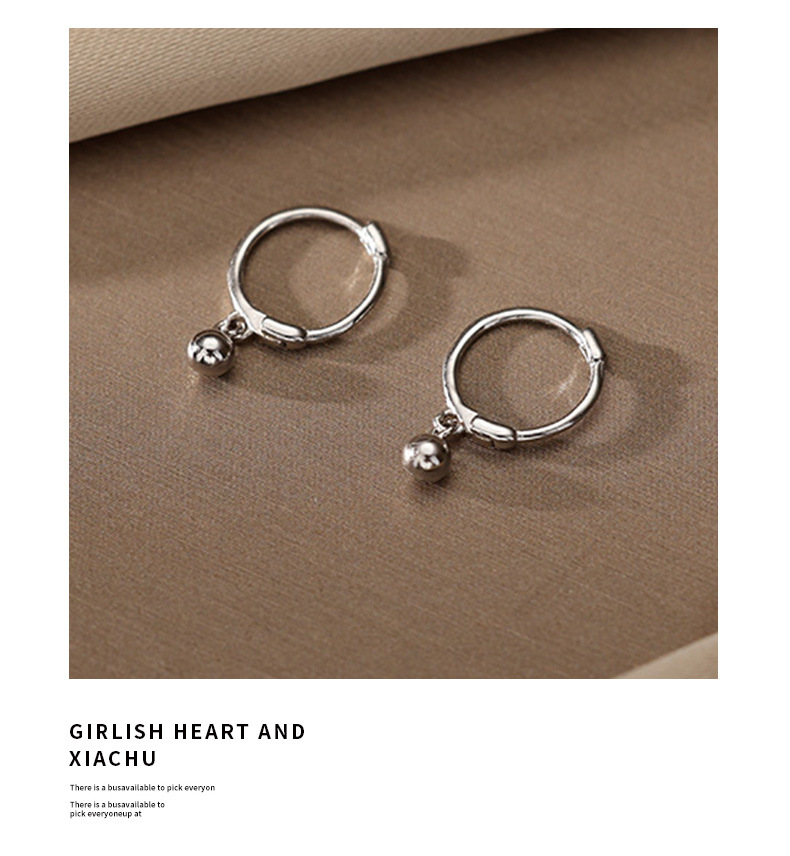 925 Sterling Silver Small Beaded Earrings Women