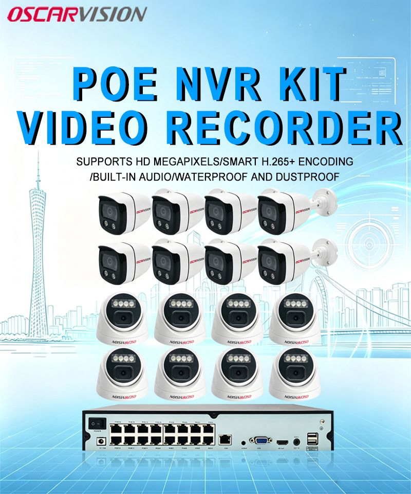 POE-Sicherheitskamera-Set 4K Dual-Light Farb-Nachtsicht