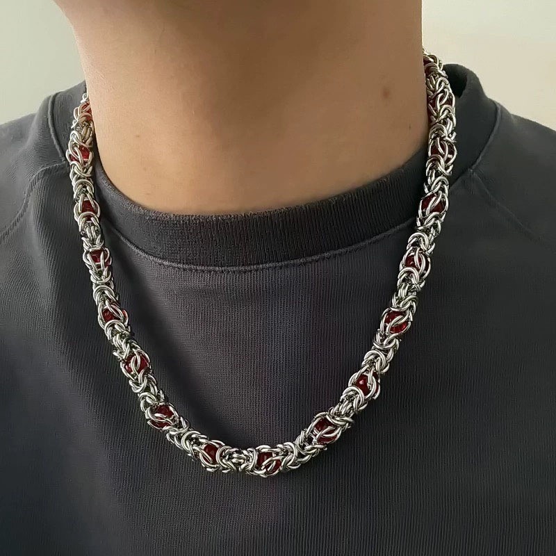 Titanstahl Möbius Ring Anhänger Halskette, Herren Hip-Hop Stil