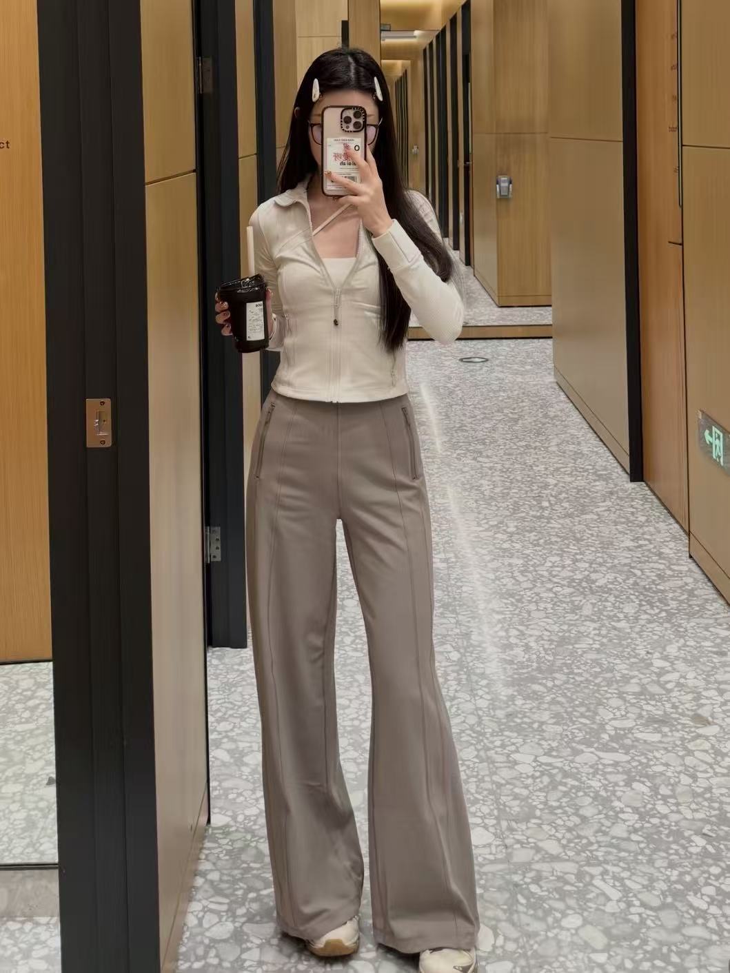 Lu high-waist wide-leg yoga pants lightweight soft comfortable