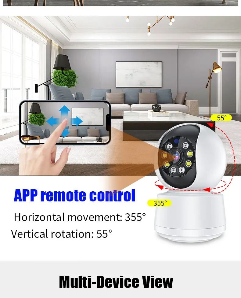 Towell WiFi kamera, akıllı HD gece görüşü, motorlu döner başlık