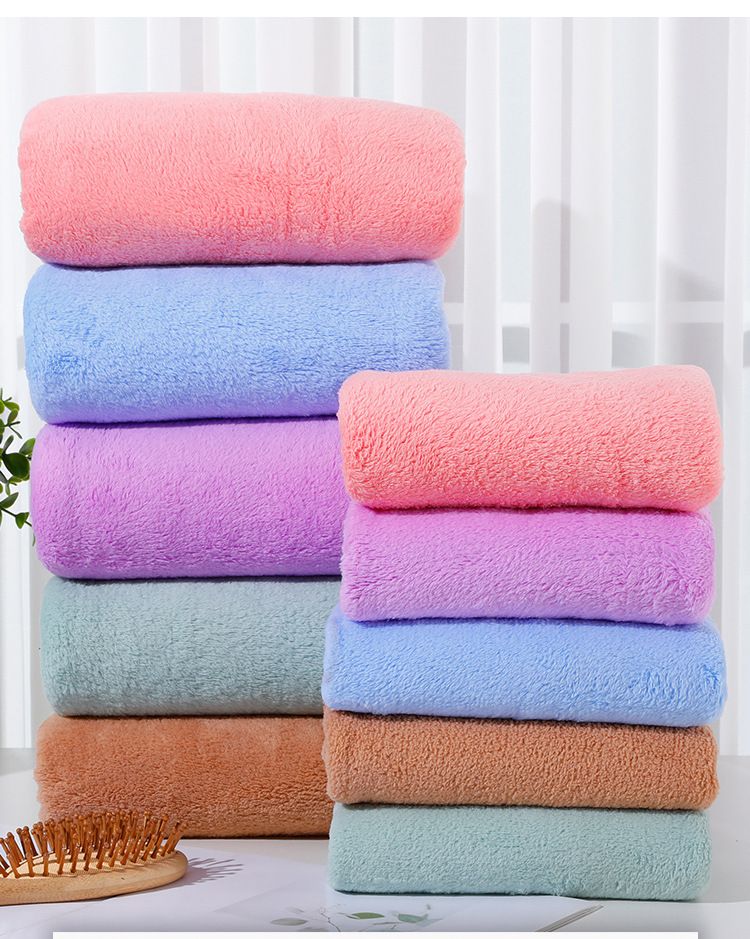 Coral velvet bath towel set, quick-drying