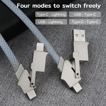 65W 4-in-1-Ladekabel, digitales Display, Zinklegierung