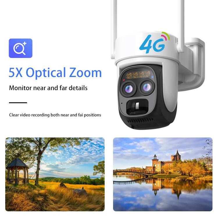 Dual lens CCTV WiFi camera 4mm, solar outdoor