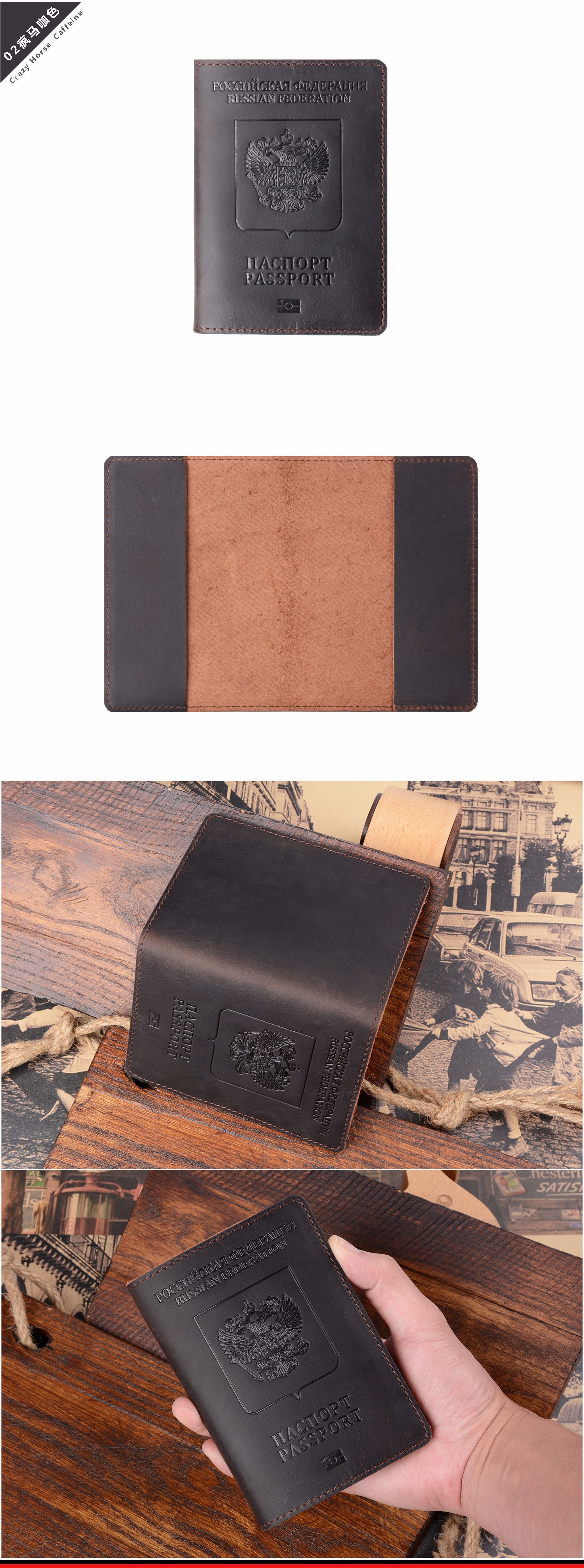 Reisepass-Etui echtes Rindsleder Vintage-Stil