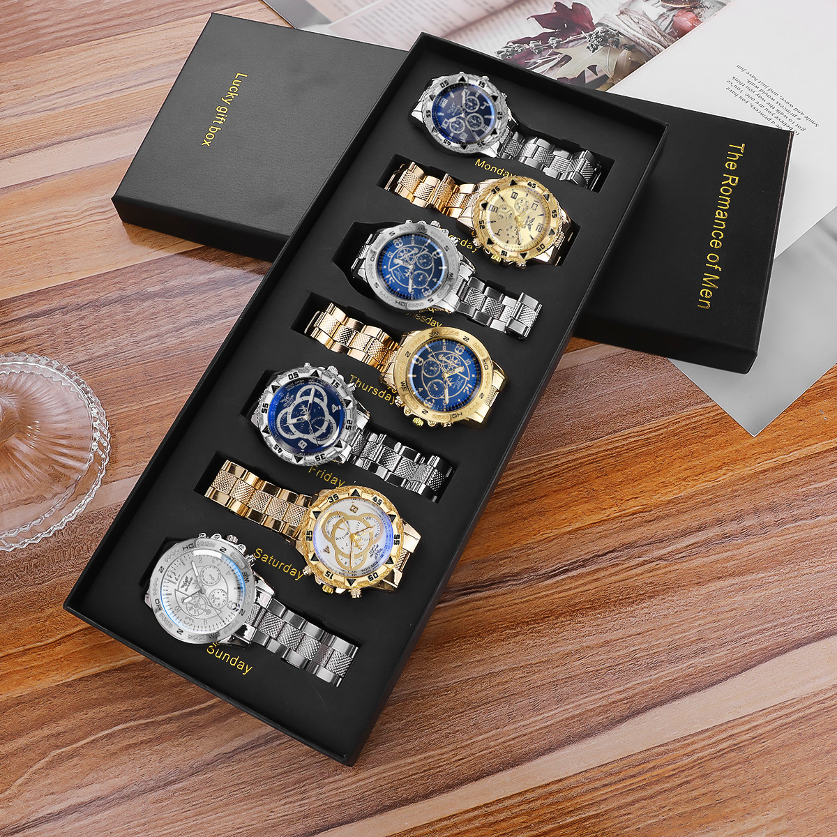 Men's 7-Piece Gift Set, Fashionable Watches