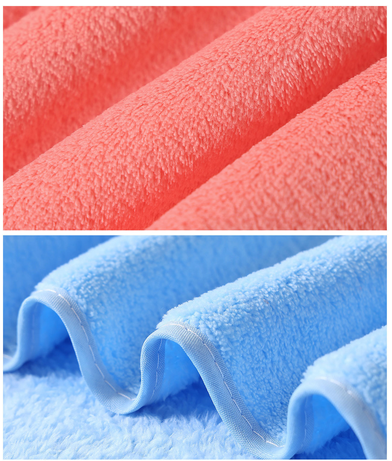 Mercan peluş banyo havlusu seti, kalın ve emici