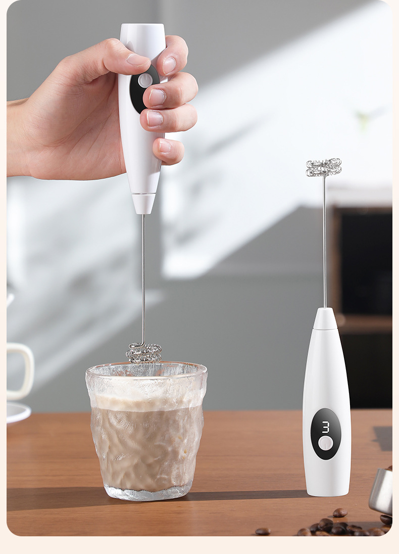Electric digital milk frother, portable coffee accessories