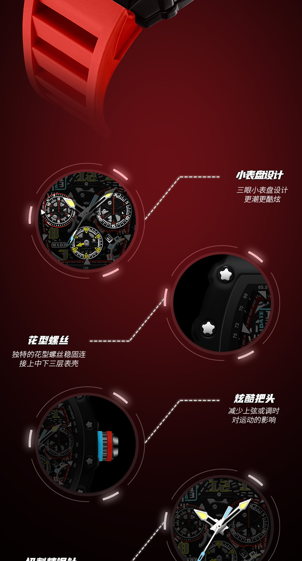 Mechanical men's watch with luminous calendar