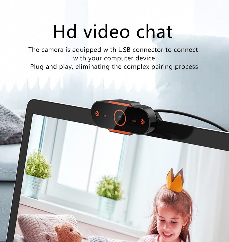 USB bilgisayar kamerası 1080P, video konferans ve canlı yayın