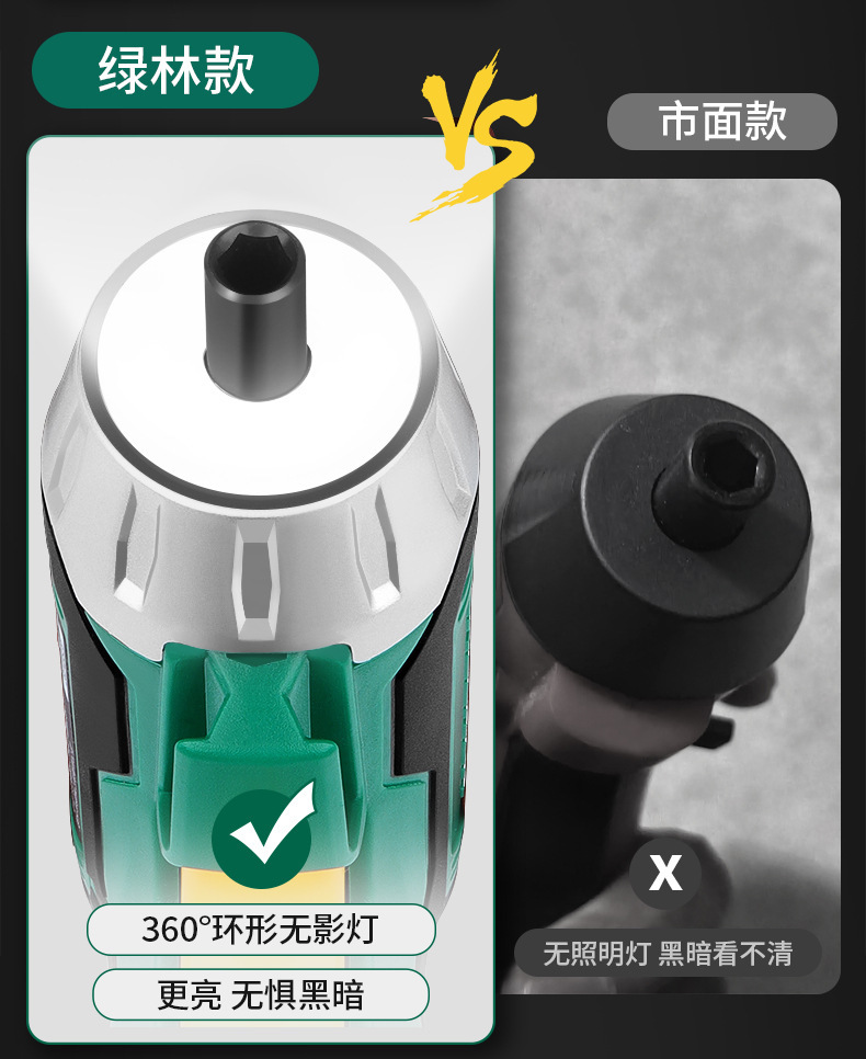Electric rechargeable screwdriver, cordless mini lithium, multifunctional