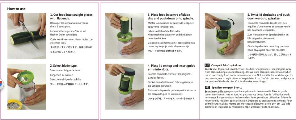 Multifunctional vegetable cutter with rotating container for cucumbers and zucchini