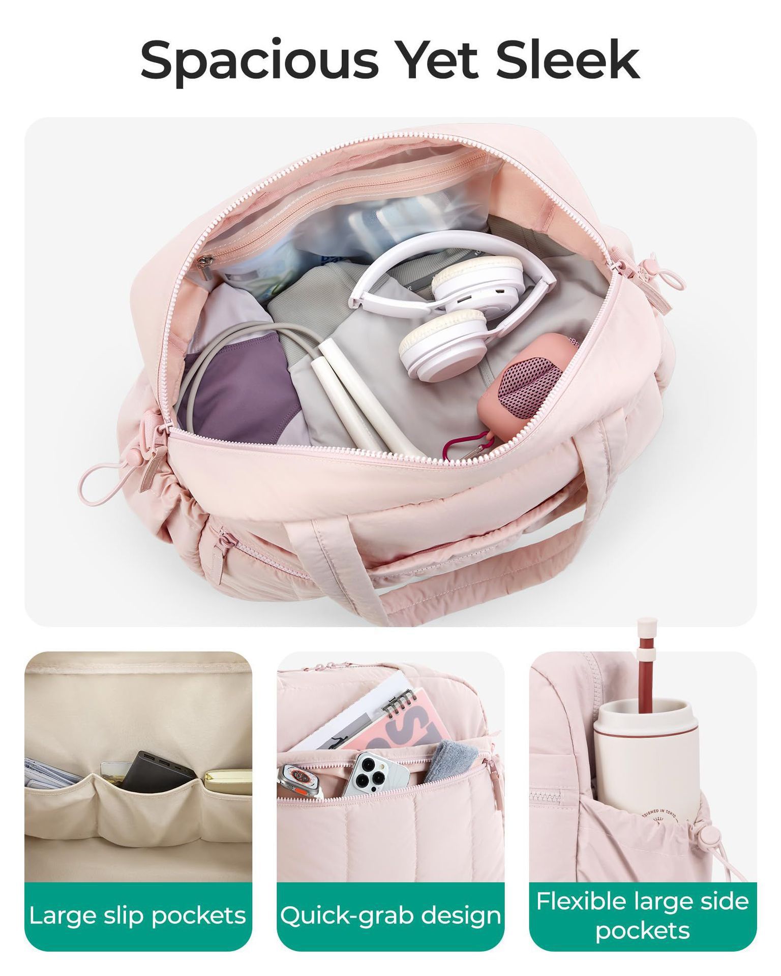 Women's travel bag, large capacity, sports and fitness