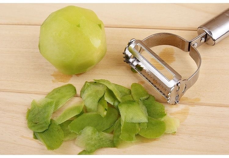 Paslanmaz çelik gülümseme yüzlü meyve soyma bıçağı, elma ve patates kabuğu soyucu