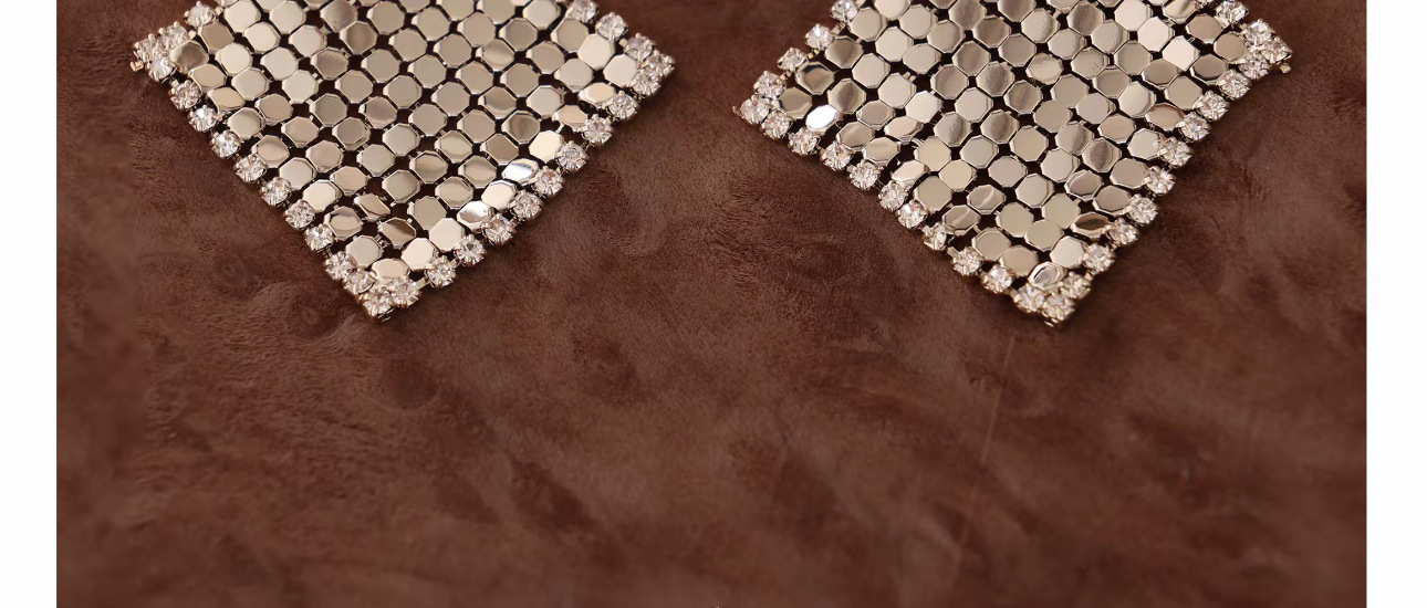 Diamond zircon tassel earrings, French vintage style