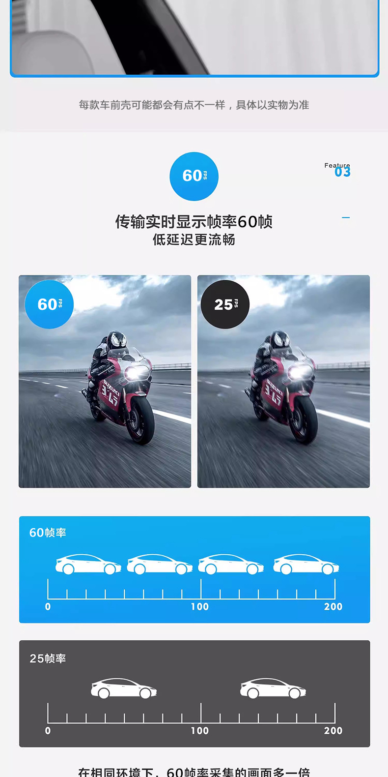 Akıllı Rückspiegel Dashcam, 60fps, Çift Kamera, Park İzleme