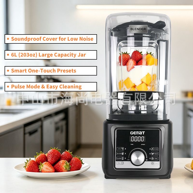 4L5L Ticari Sesli Blender, Buz Kırıcı ve Smoothie Makinesi