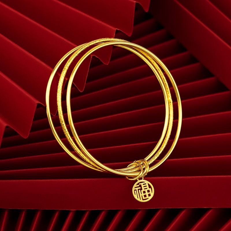 Imitation gold bracelet for women, thin and simple