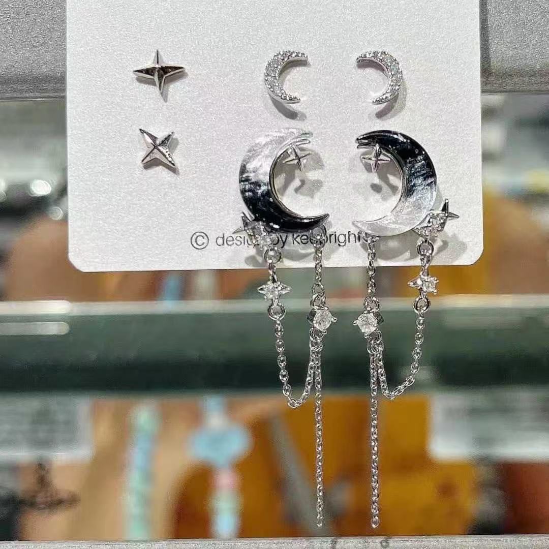 Kalp Küpe Seti, Kadın, Damlı Tasarım