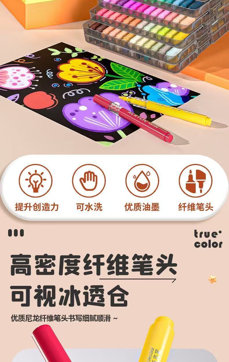 Acrylic marker pen set, soft tip, washable, art paint