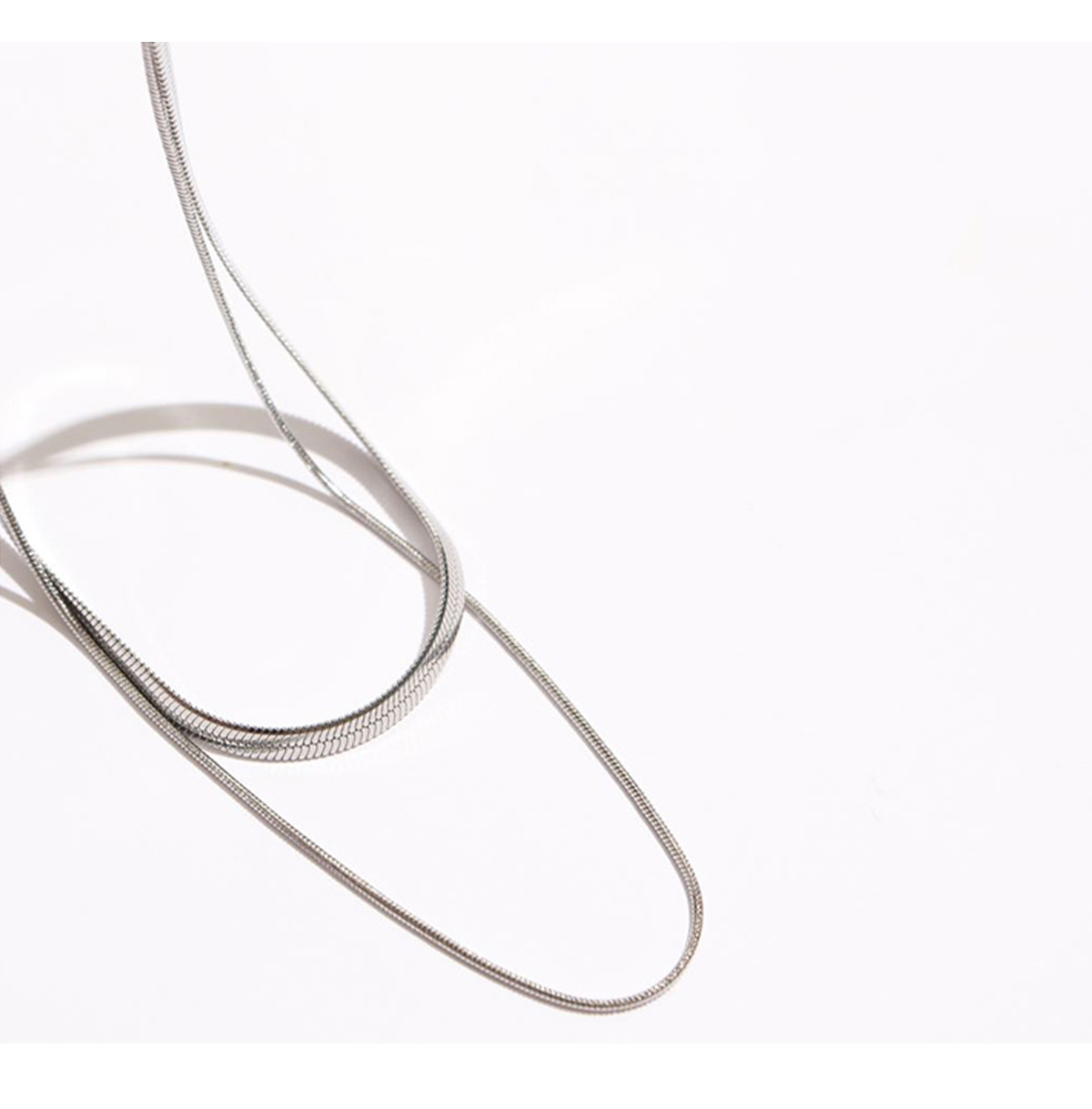 Double-layer snake chain necklace titanium steel