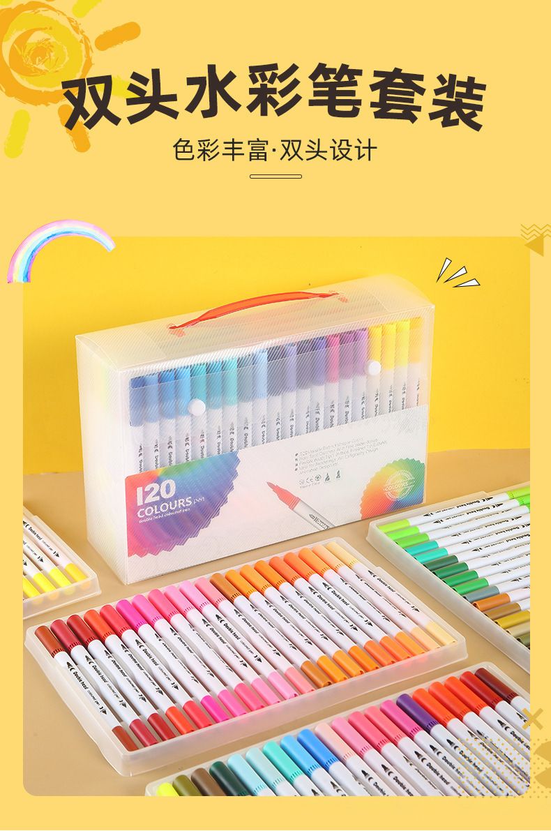 Doppelseitige Aquarellmaler, 120 Farben, waschbar