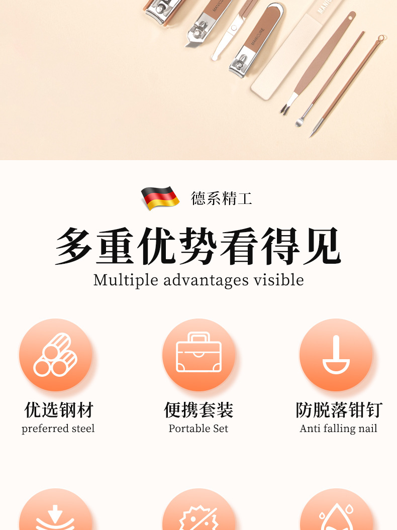 Nail clipper set with anti-splash protection, high quality