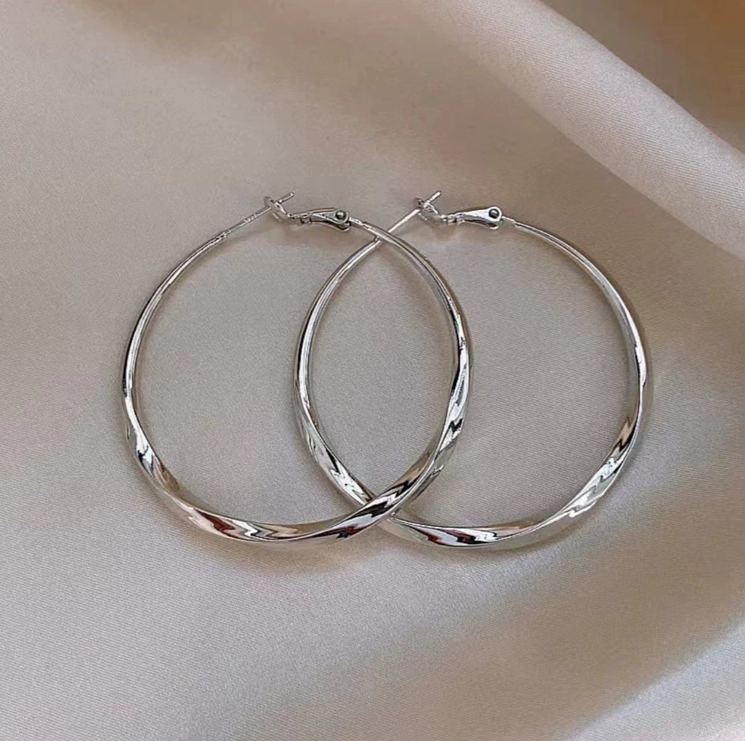 Twisted Metal Hoop Earrings, Minimalist Design, Eco-Friendly