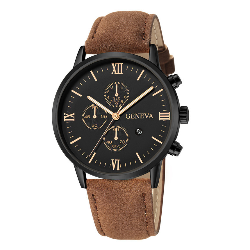 Men's wristwatch with steel band, calendar and chronograph, quartz movement