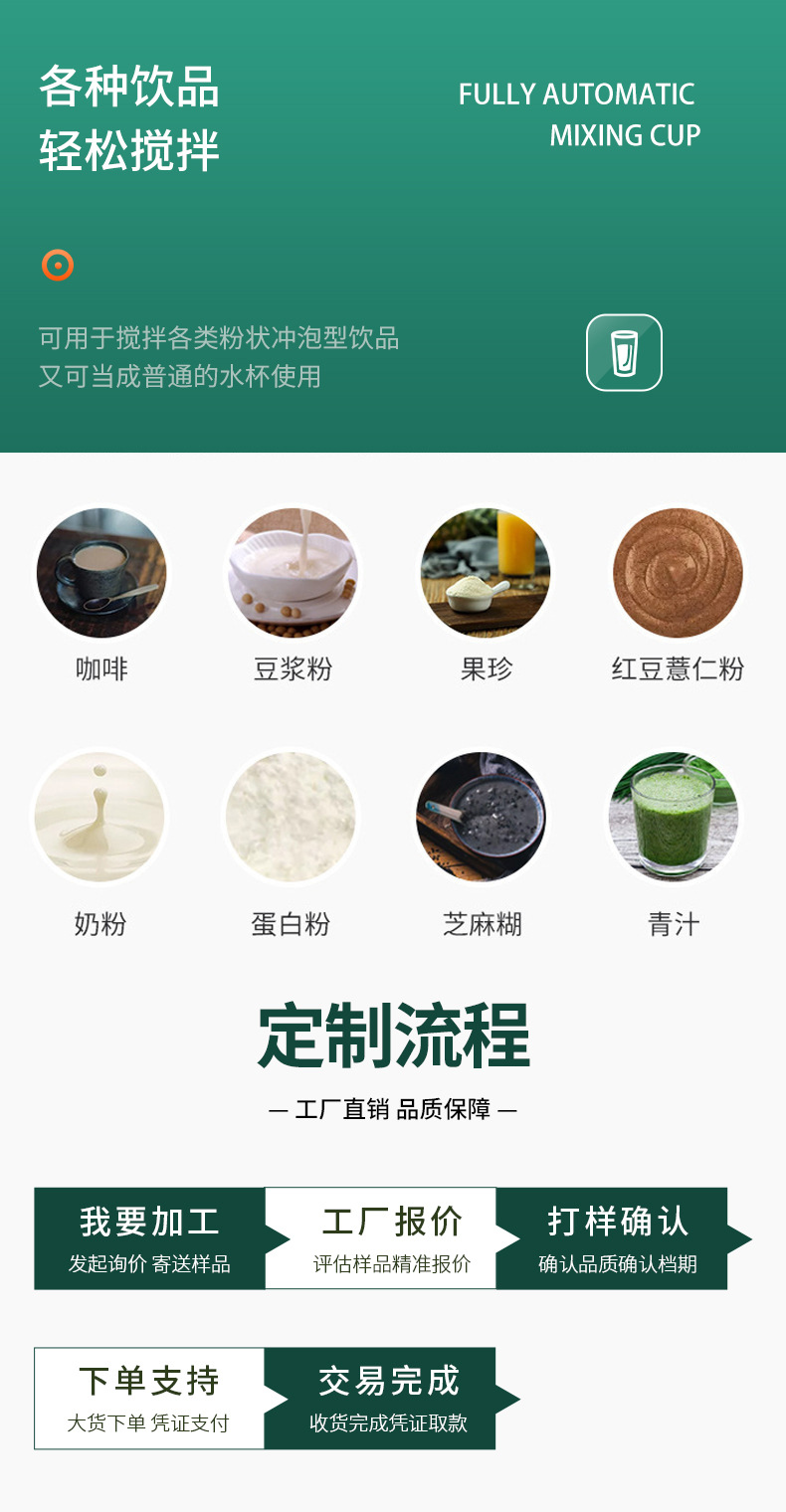 Electric mixing cup protein powder shaker rechargeable