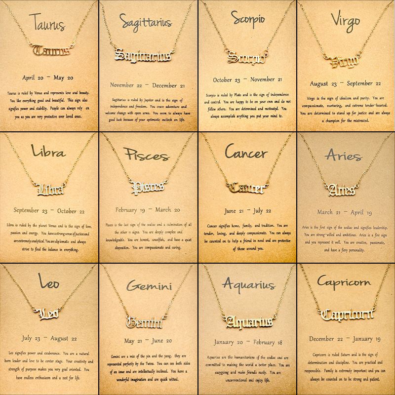 Twelve zodiac pendant necklace, silver, galaxy design