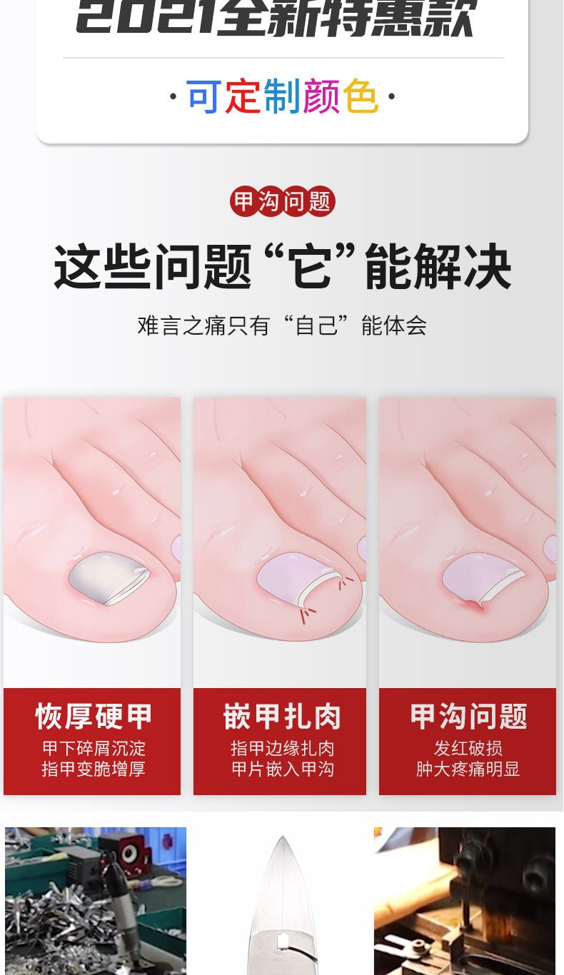 不锈钢鹰嘴钳指甲刀甲沟钳炎工具套装剪刀修脚趾甲宿舍家用甲勾剪