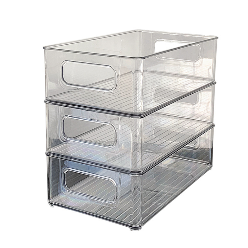 Acrylic desktop storage box, transparent, for cosmetics and skincare